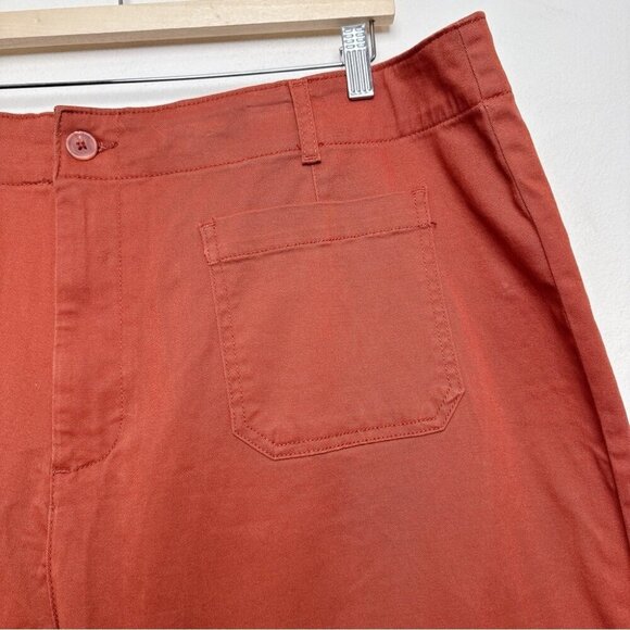 Bagatelle Womens 3X Rust Orange Twill Patch Pocket Cropped Pants - Picture 6 of 13
